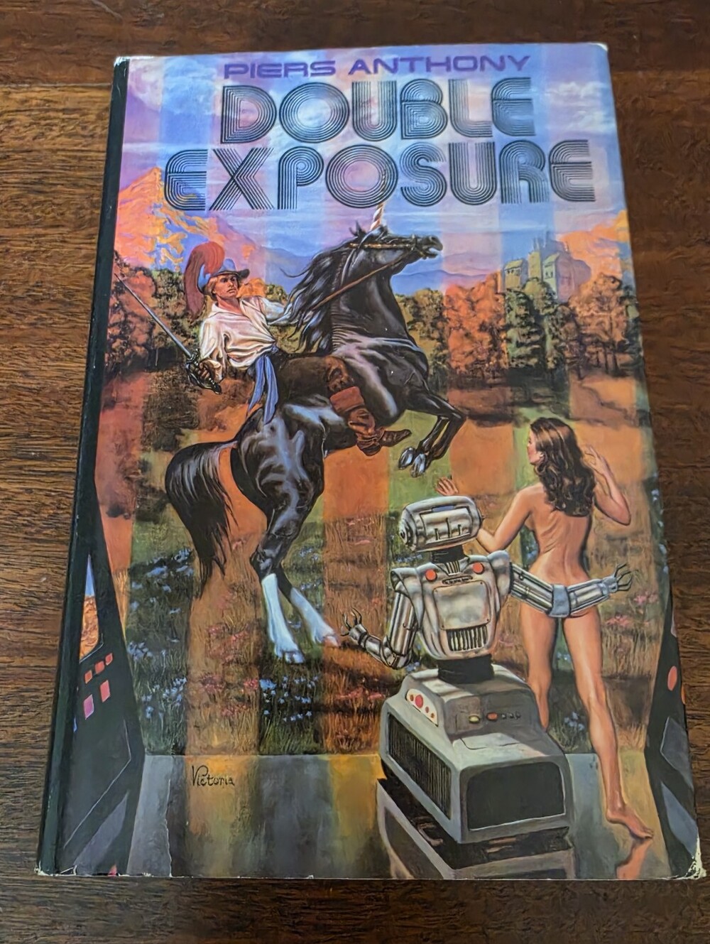 DOUBLE EXPOSURE Piers Anthony Doubleday 1982 BCE HC/DJ Split Infinity Blue Adept